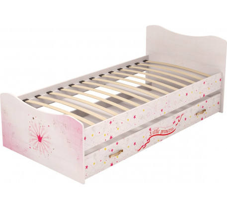Кровать для девочки от 3 лет Принцесса №4 с ящиком, спальное место 190х90 см